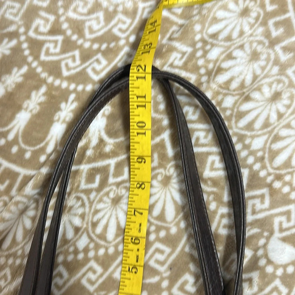 Buxton brown leather briefcase zip & snap pockets over shoulder vintage - Picture 12 of 14